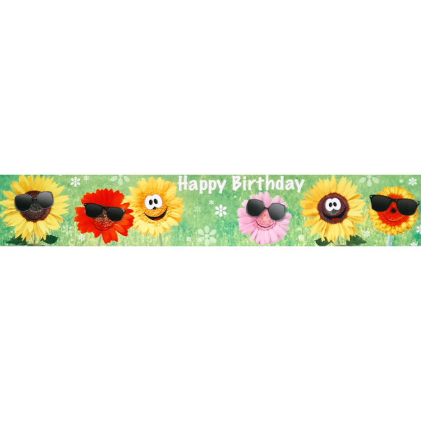 Happy Birthday - Zonnenbloemen panoramakaart