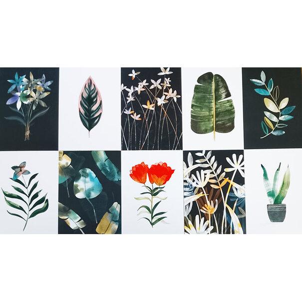 10 Bloemenkaarten contrasten