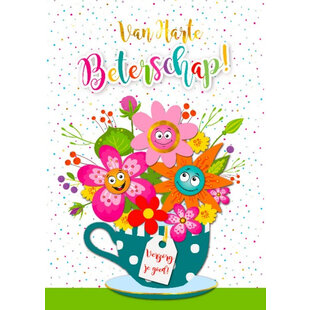 A4 Grote beterschapskaart bloemen