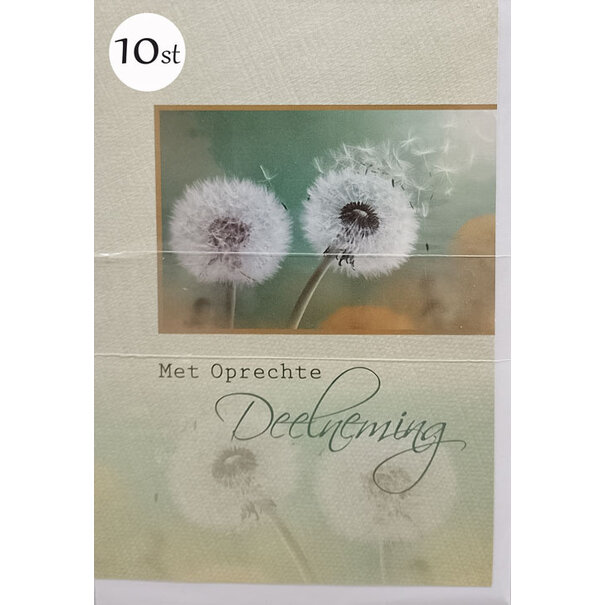 Marant Cards 10x Oprechte Deelneming - Paardebloem