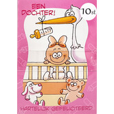 10x Wenskaart geboorte Dochter