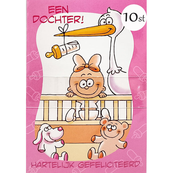 Marant Cards 10x Wenskaart geboorte Dochter