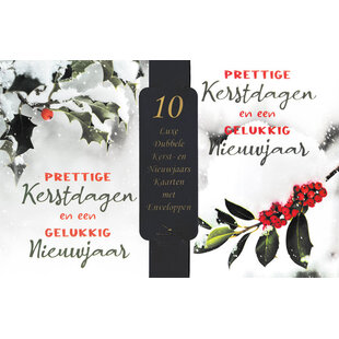 10 kerstkaartenbox  - Hulst