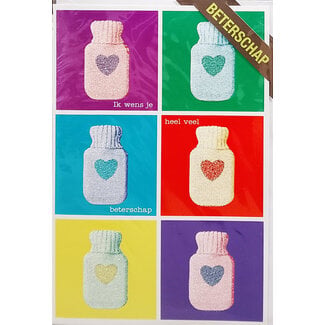 Beterschapskaart – Warmwaterzakken met glitters