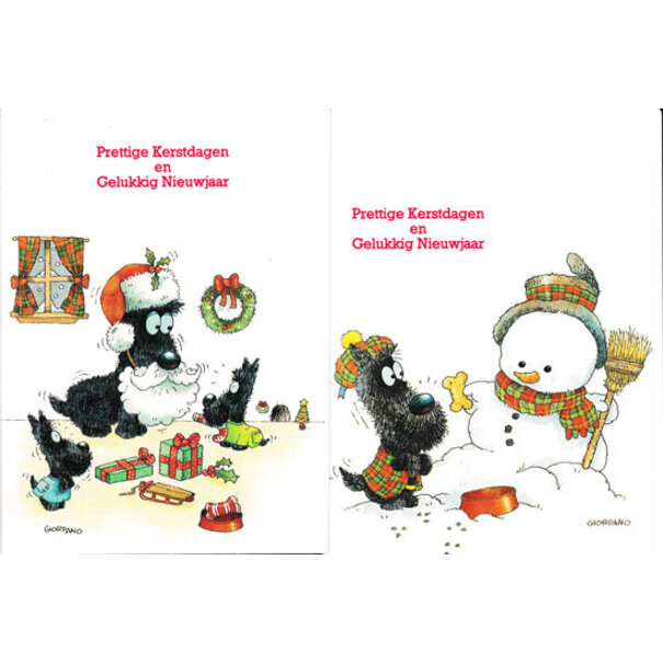 Set 5 kerst-postkaartjes