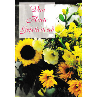Prentbriefkaart Hartelijk Gefeliciteerd