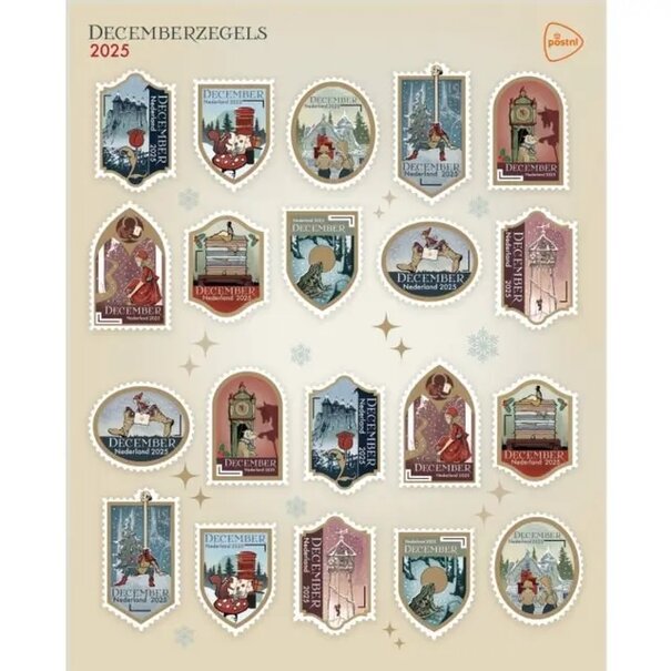 Decemberzegels vel 20 stuks