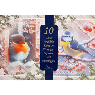 10 kerstkaarten - Vogels