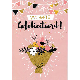 Postkaart: Van Harte Gefeliciteerd