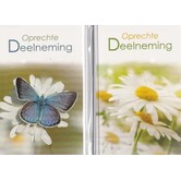 5 Rouwkaartjes met Margrietbloem en vlinder