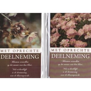 5 Rouwkaartjes met tekst