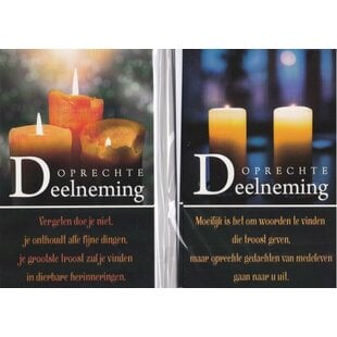 5 Rouwkaartjes met kaarsen