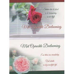 5 Rouwkaartjes - Roos