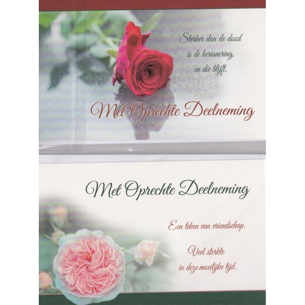5 Rouwkaartjes - Roos