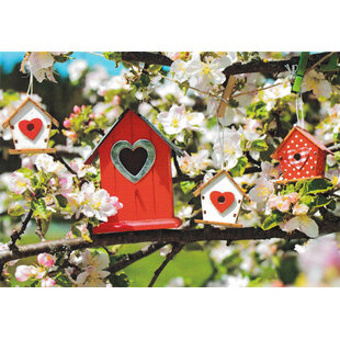 Blanco kaart - Vogelhuisjes