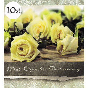 10x Deelneming - witte roosjes