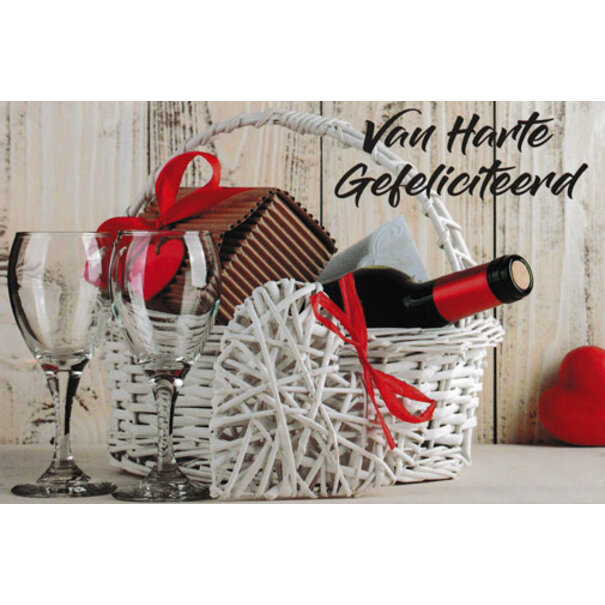 Marant Cards Hartelijk gefeliciteerd  - Wijntje