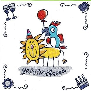 Gefeliciteerd - Leeuw/Papagaai