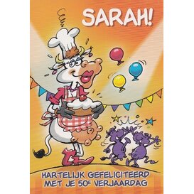 Sarah 50 jaar met taart