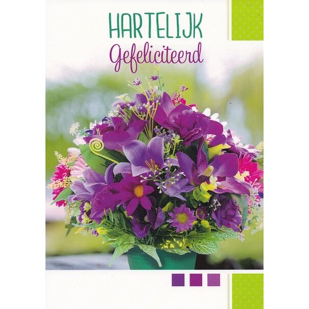 Baaij Light Cards Prentbriefkaart Hartelijk Gefeliciteerd