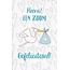 Belgian  Greetings Geboortekaart zoon met lieve ooievaar