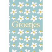 Groetjes wenskaart met margrietjes
