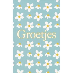 Groetjes wenskaart met margrietjes
