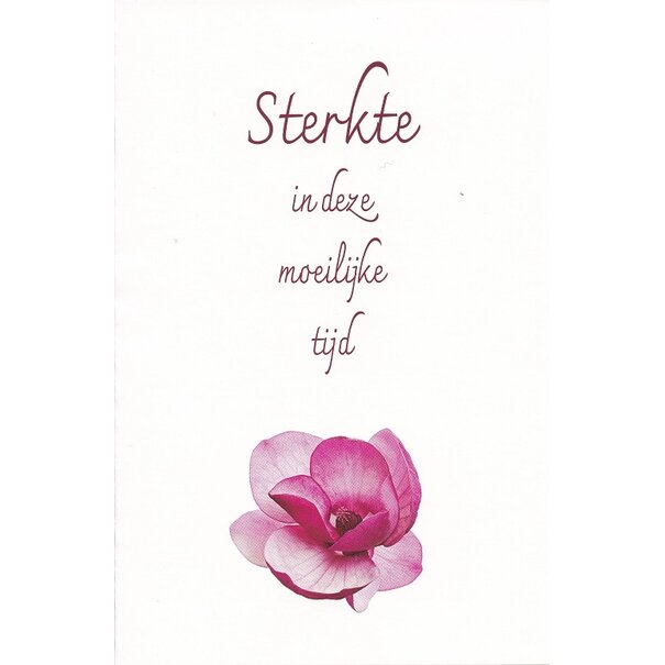 Belgian  Greetings Sterktekaart in deze moeilijke tijd met roze bloem