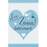 Geboortekaart voor een zoon met ooievaar – Een Zoon! Gefeliciteerd!