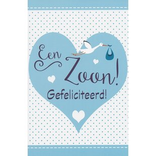 Geboortekaart zoon met ooievaar