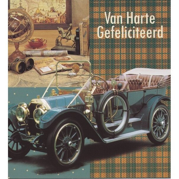 Marant Cards Gefeliciteerd kaart met klassieke oldtimer – Van Harte Gefeliciteerd