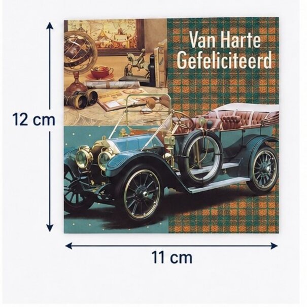 Marant Cards Gefeliciteerd kaart met klassieke oldtimer – Van Harte Gefeliciteerd