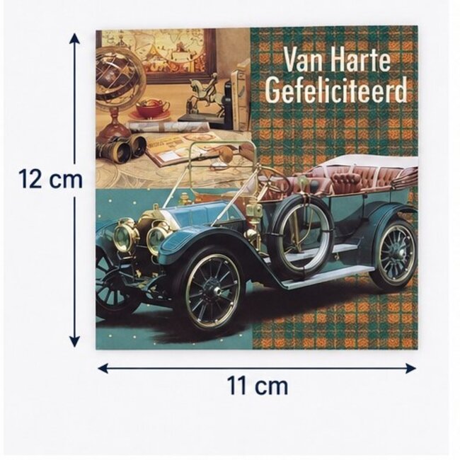 Marant Cards Gefeliciteerd kaart met klassieke oldtimer – Van Harte Gefeliciteerd
