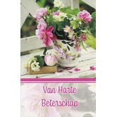 Beterschapskaart Van Harte Beterschap met kleurrijk bloemenboeket