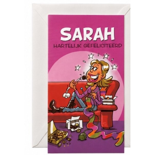 Marant Cards Grappige Sarah verjaardagskaart – Hartelijk Gefeliciteerd