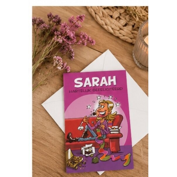 Marant Cards Grappige Sarah verjaardagskaart – Hartelijk Gefeliciteerd