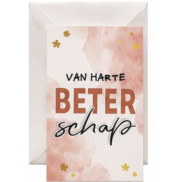 Belgian  Greetings Zakelijke beterschapskaart met tekst Van harte beterschap