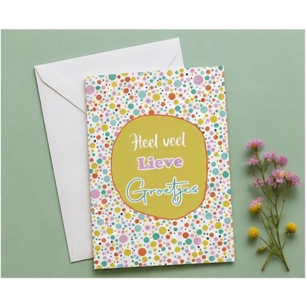 Belgian  Greetings Zomaar kaart met de tekst Heel veel lieve groetjes