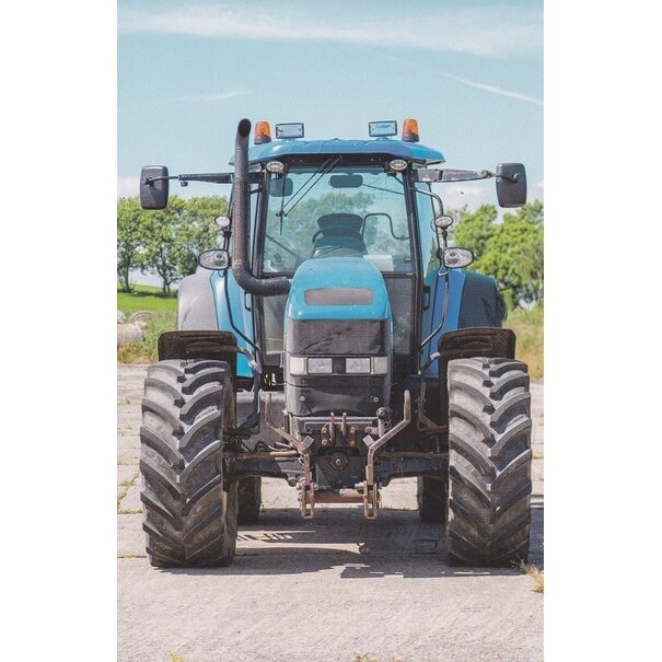 Belgian  Greetings Blanco wenskaart met blauwe tractor voor liefhebbers van landbouw