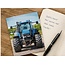 Belgian  Greetings Blanco wenskaart met blauwe tractor voor liefhebbers van landbouw