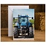 Belgian  Greetings Blanco wenskaart met blauwe tractor voor liefhebbers van landbouw