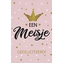 Felicitatiekaart geboorte meisje met gouden kroontje