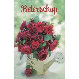 Belgian  Greetings Beterschap met rode rozen