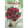 Beterschapskaart met boeket rode rozen in een gieter