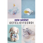 Felicitatiekaart geboorte zoon met beer en ballonnen