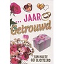 Felicitatiekaart huwelijksjubileum … jaar getrouwd met bloemen en ringen