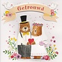 3D trouwkaart Getrouwd met bruidspaar en bloemen