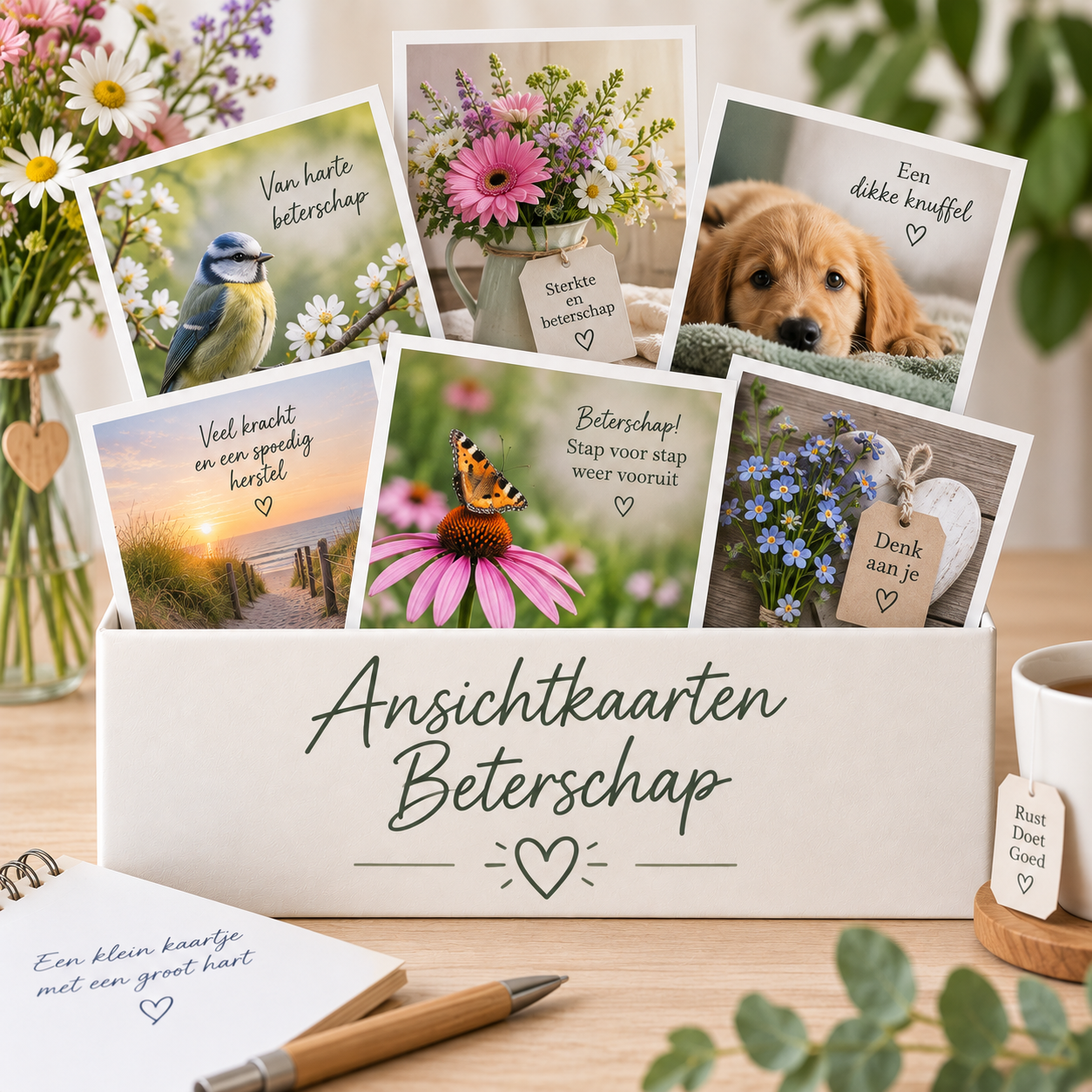 Ansichtkaarten om iemand beterschap te wensen