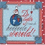 Liefdeskaart De liefste van de hele wereld met wereldbol en hartjes