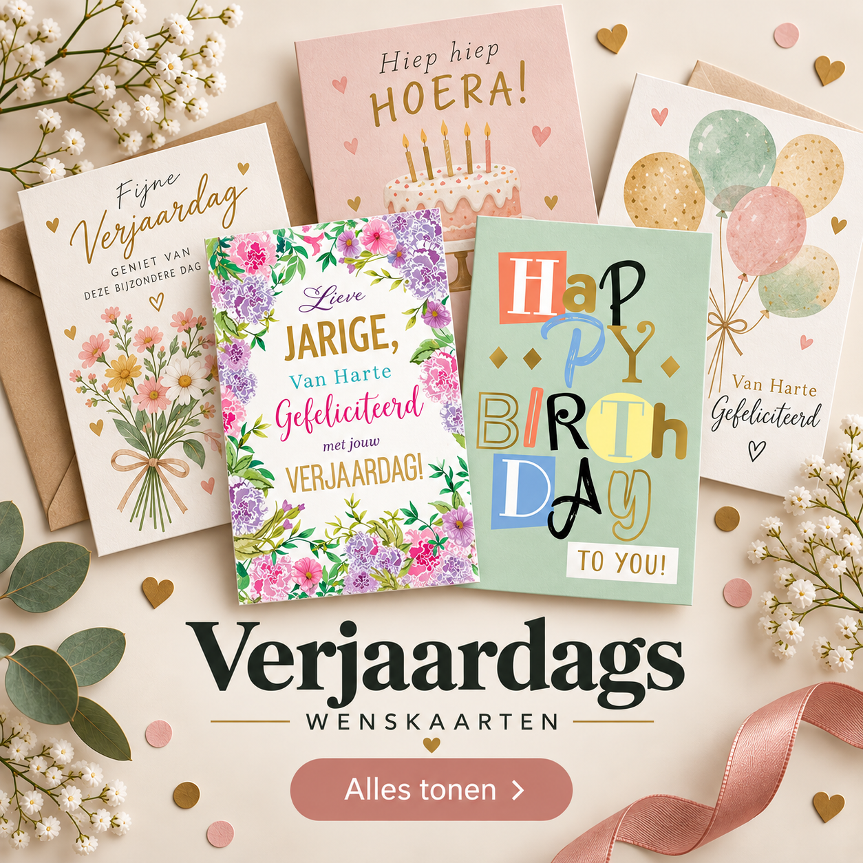 Verjaardagskaarten voor iedere verjaardag